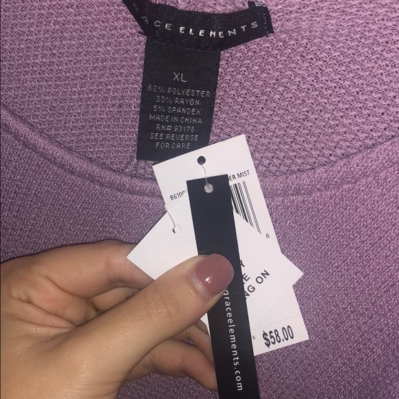 New Grace Elements size XL lavender ruffle top - Picture 5 of 8